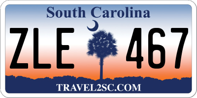 SC license plate ZLE467