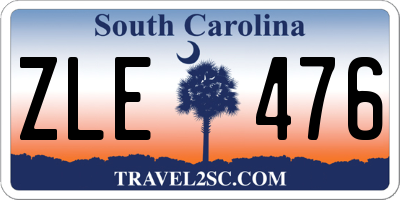 SC license plate ZLE476