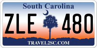 SC license plate ZLE480