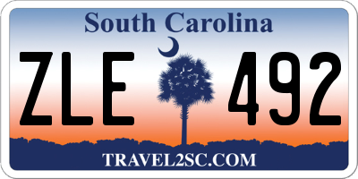 SC license plate ZLE492