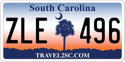 SC license plate ZLE496