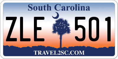 SC license plate ZLE501