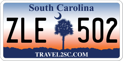 SC license plate ZLE502