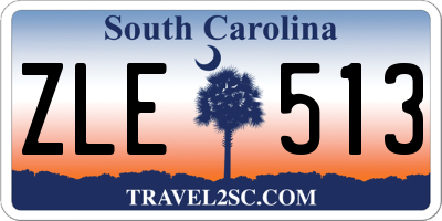 SC license plate ZLE513