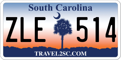 SC license plate ZLE514