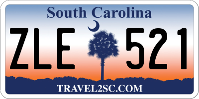 SC license plate ZLE521