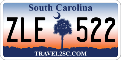SC license plate ZLE522