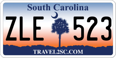 SC license plate ZLE523