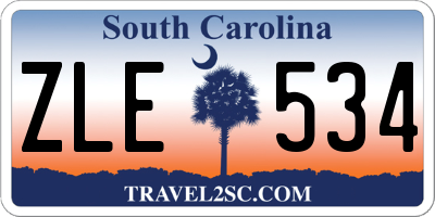 SC license plate ZLE534