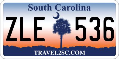 SC license plate ZLE536