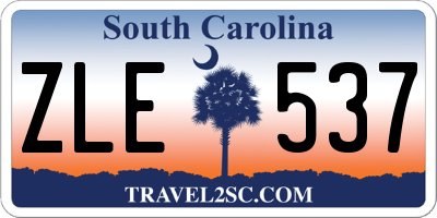 SC license plate ZLE537