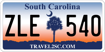 SC license plate ZLE540