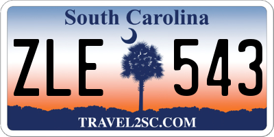 SC license plate ZLE543
