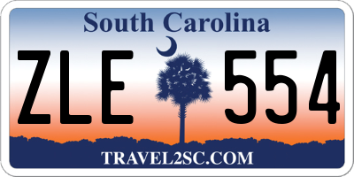 SC license plate ZLE554