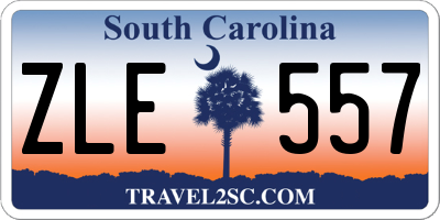 SC license plate ZLE557