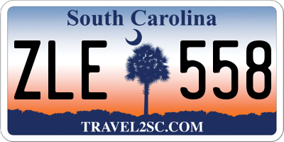 SC license plate ZLE558