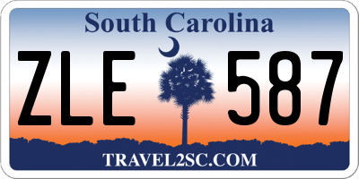 SC license plate ZLE587