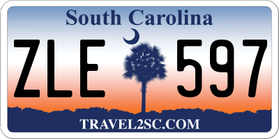 SC license plate ZLE597