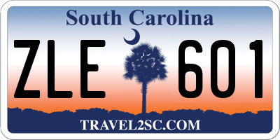 SC license plate ZLE601