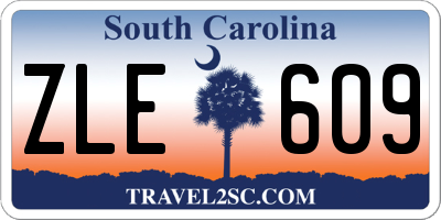 SC license plate ZLE609