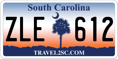 SC license plate ZLE612