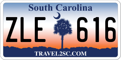 SC license plate ZLE616