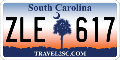 SC license plate ZLE617