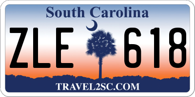 SC license plate ZLE618