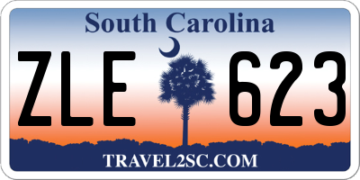 SC license plate ZLE623