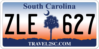 SC license plate ZLE627