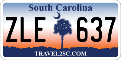 SC license plate ZLE637