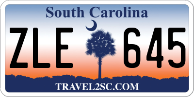 SC license plate ZLE645