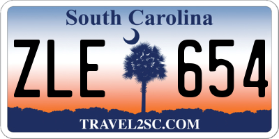 SC license plate ZLE654