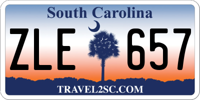 SC license plate ZLE657