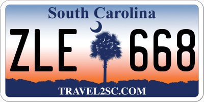 SC license plate ZLE668