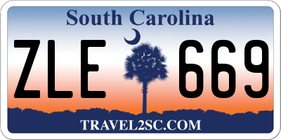 SC license plate ZLE669