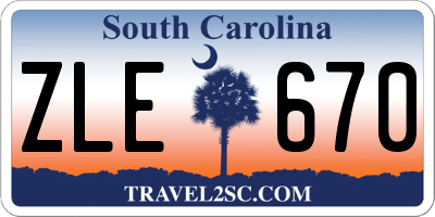 SC license plate ZLE670
