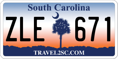 SC license plate ZLE671
