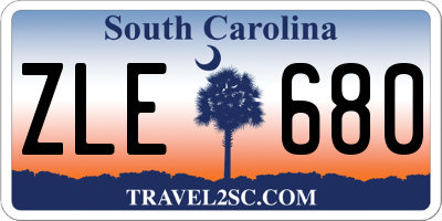 SC license plate ZLE680