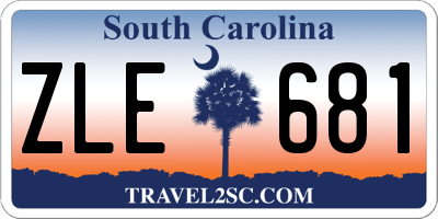 SC license plate ZLE681