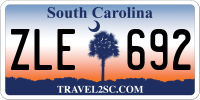 SC license plate ZLE692