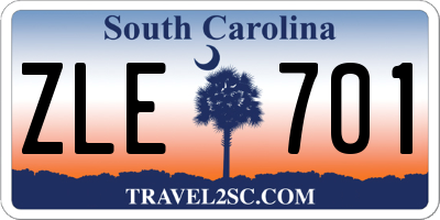 SC license plate ZLE701