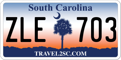 SC license plate ZLE703