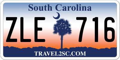 SC license plate ZLE716
