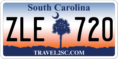 SC license plate ZLE720
