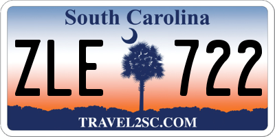 SC license plate ZLE722