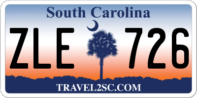 SC license plate ZLE726