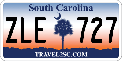 SC license plate ZLE727