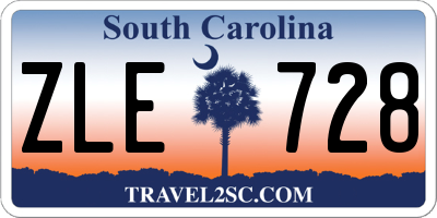 SC license plate ZLE728