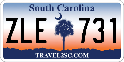 SC license plate ZLE731